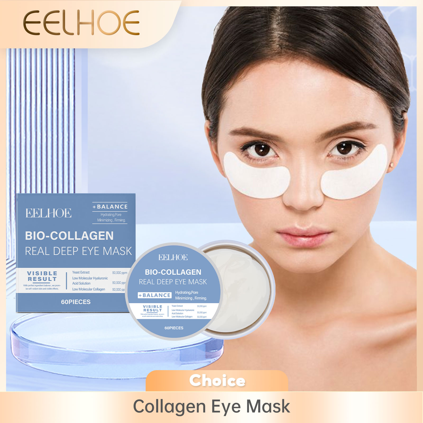 Collagen Sheet Mask - EELHOE Collagen Eye Mask Anti Dark
