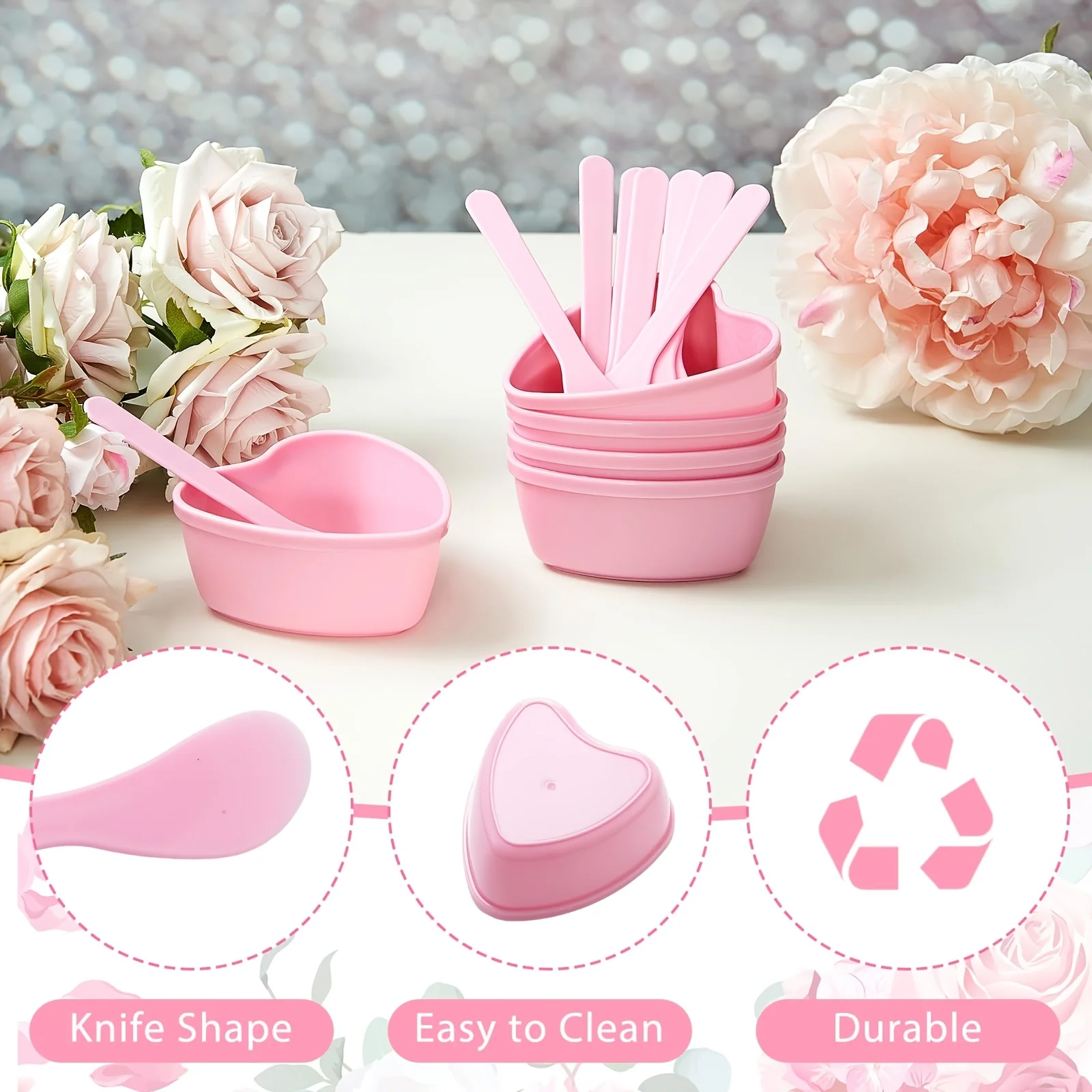 6-piece Pink Heart Shaped Faci - Skincare Viral Tiktok incelemesi ve fiyatı