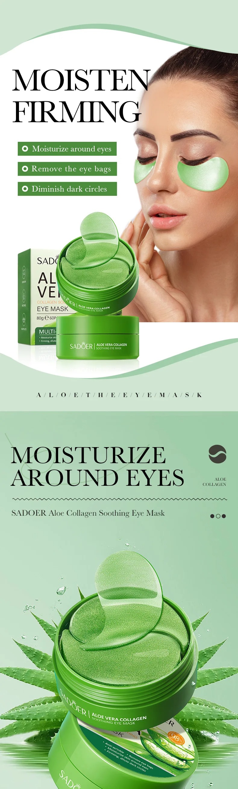 60pcs Aloe Vera Collagen Eye M - Collagen Sheet Mask incelemesi ve fiyatı