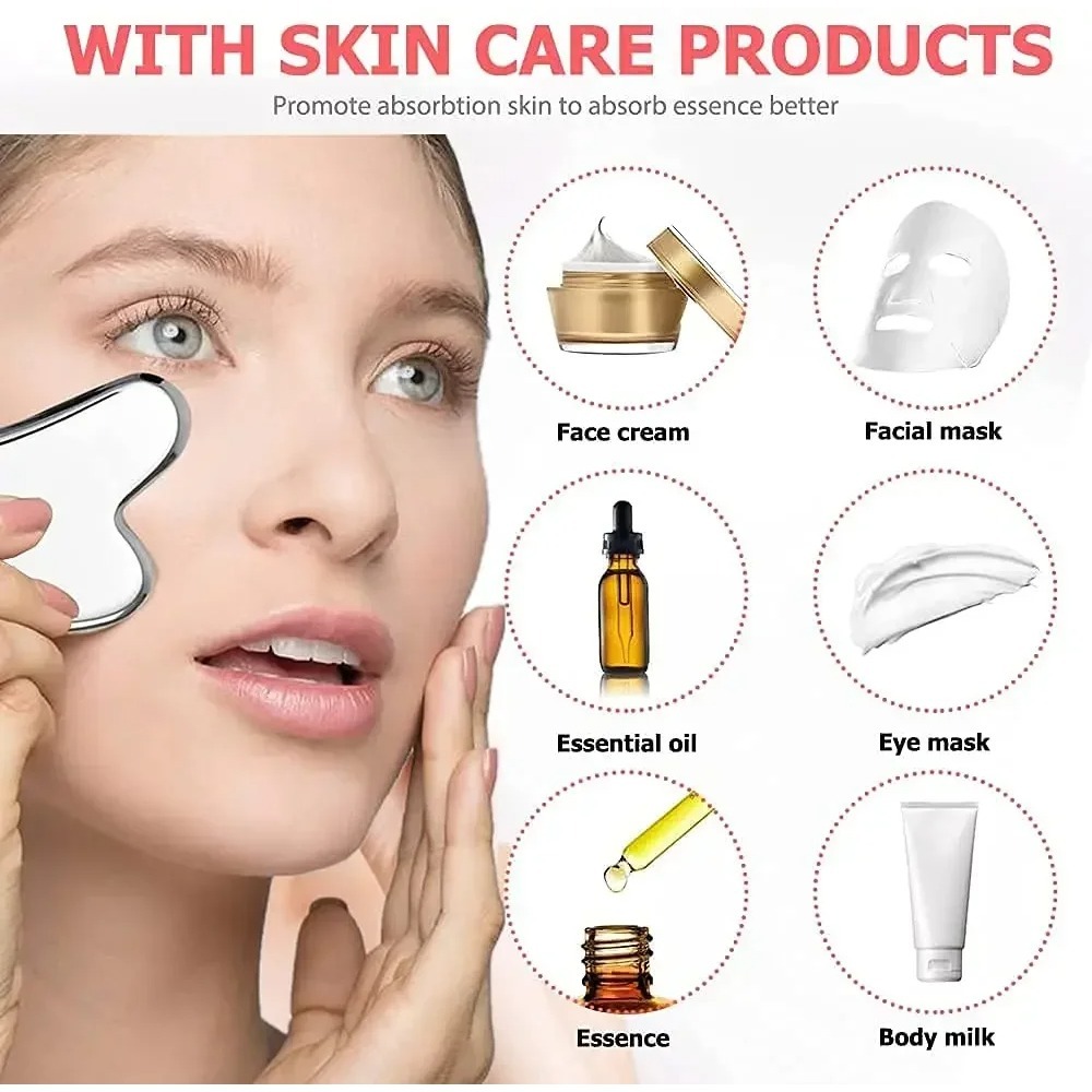 2Pcs Stainless Steel Gua Sha T - Skincare Viral Tiktok incelemesi ve fiyatı