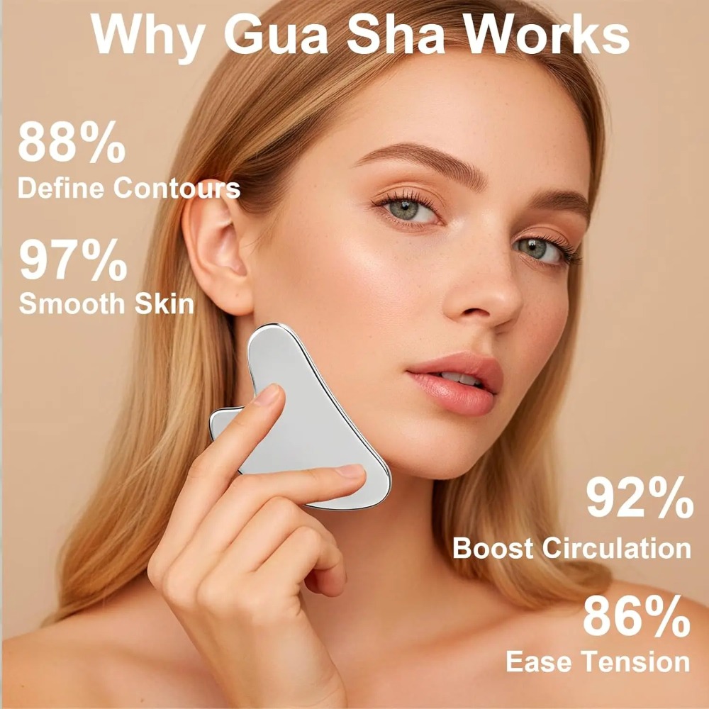 2Pcs Stainless Steel Gua Sha T - Skincare Viral Tiktok incelemesi ve fiyatı